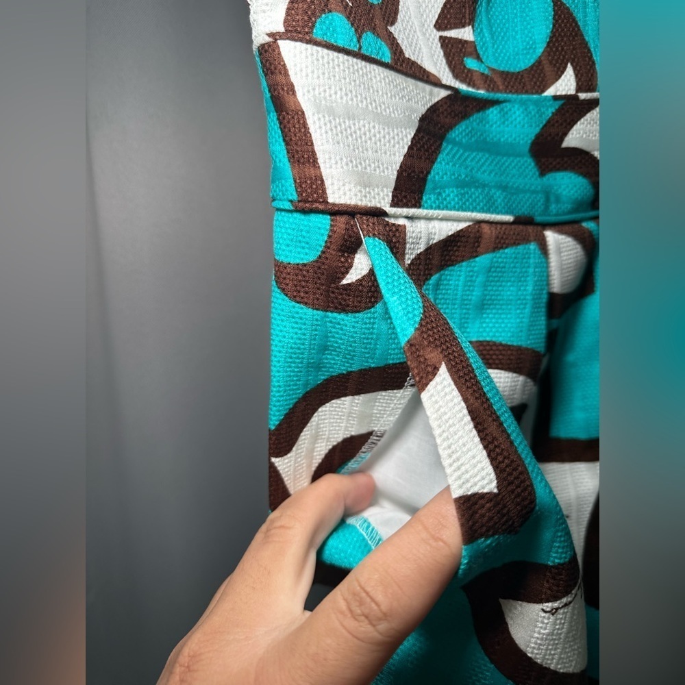 Milly Strapless Turquoise Cocktail Mini Dress - Picture 6 of 8